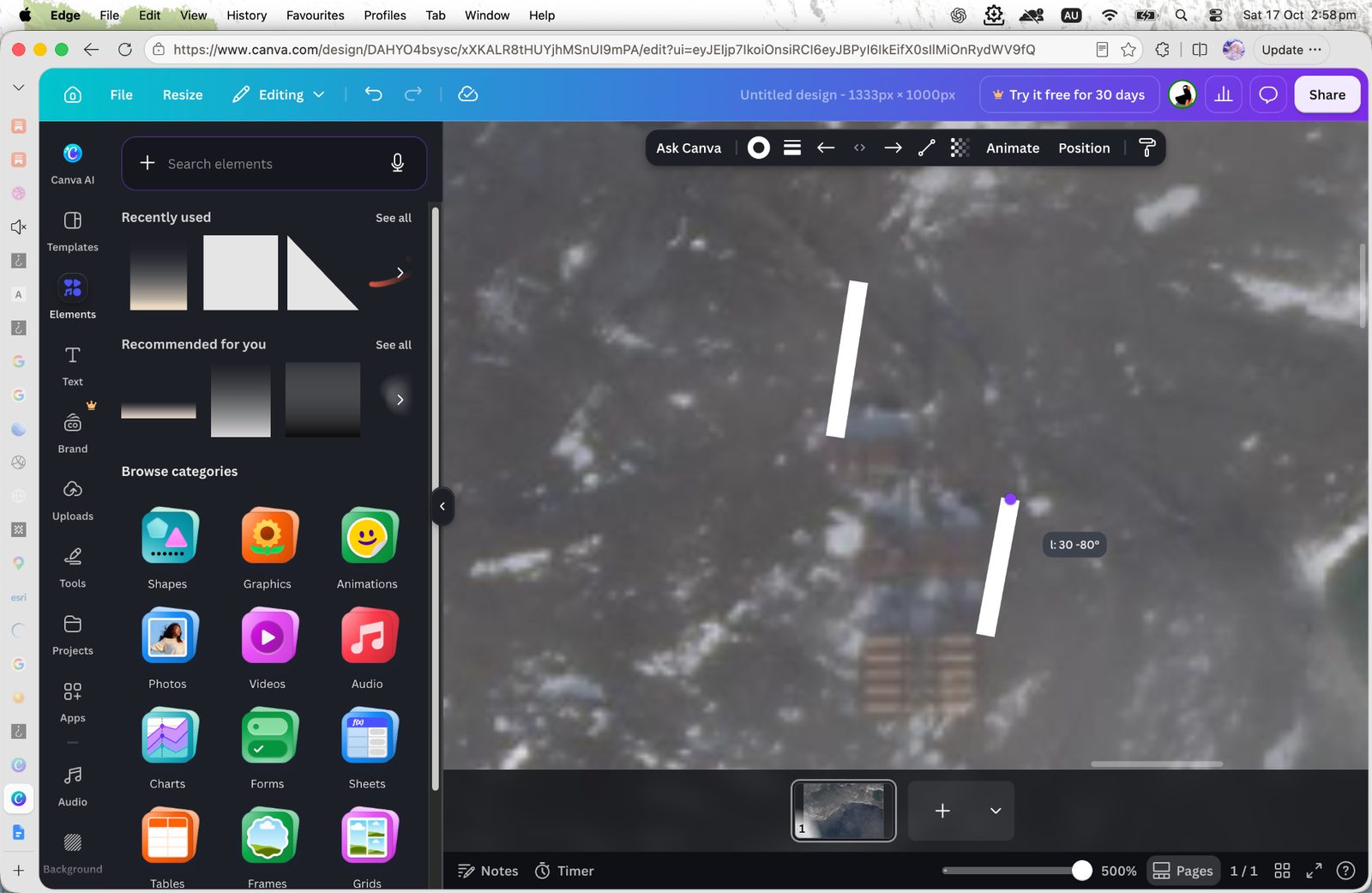 Shadow measurement in Canva lol